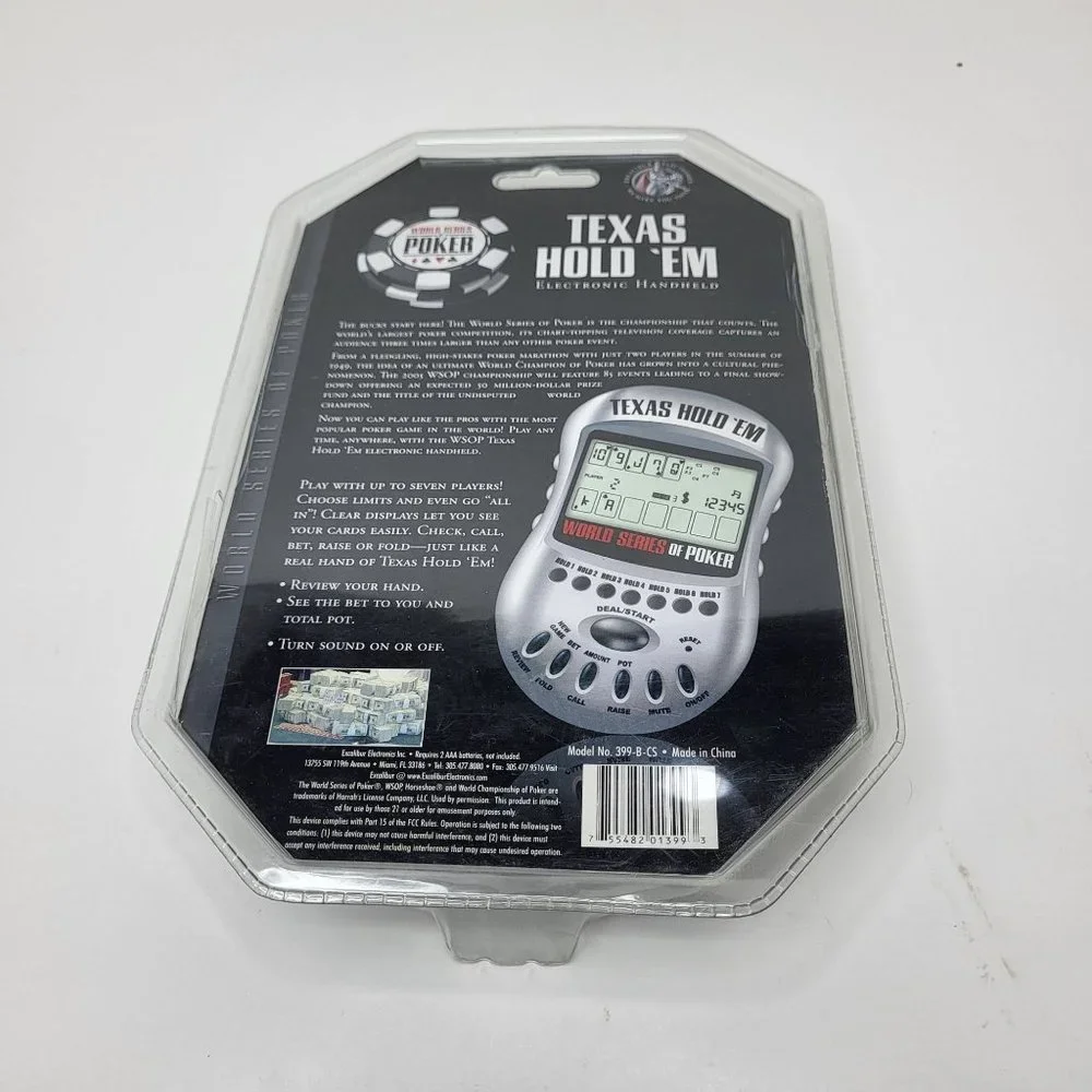 Vintage Texas Hold Em‎ Poker Handheld Excalibur World Series Electronic Game